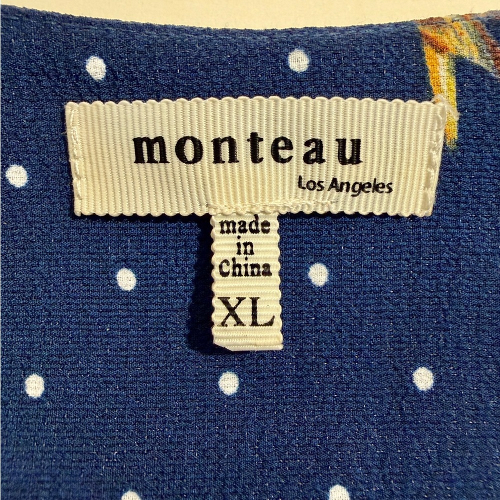 Retro dress with bird print, Monteau Los Angeles XL - Picture 10 of 12